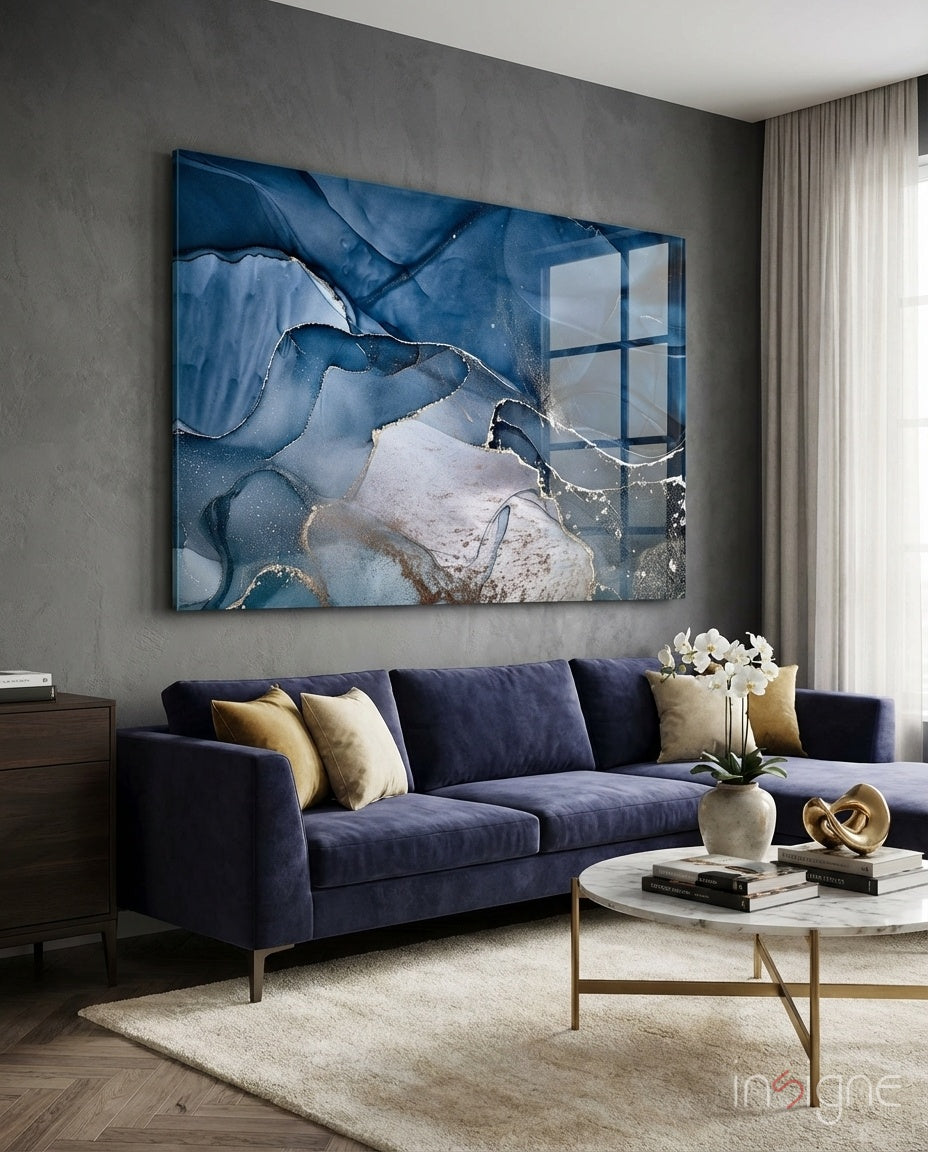 Abstract Depth Glass Wall Art