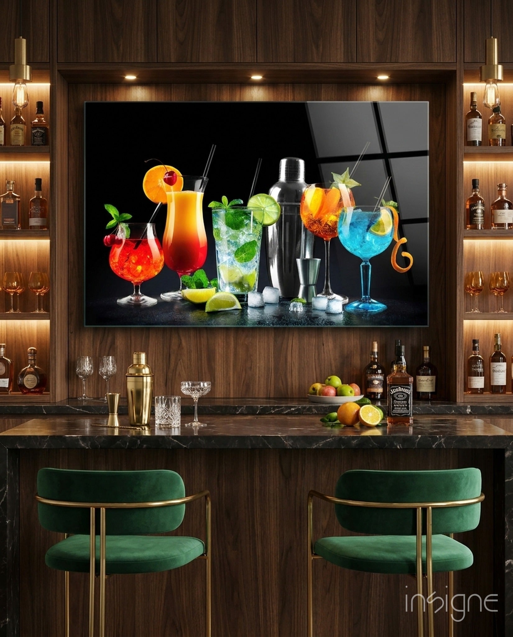 Cocktails Glass Wall Art