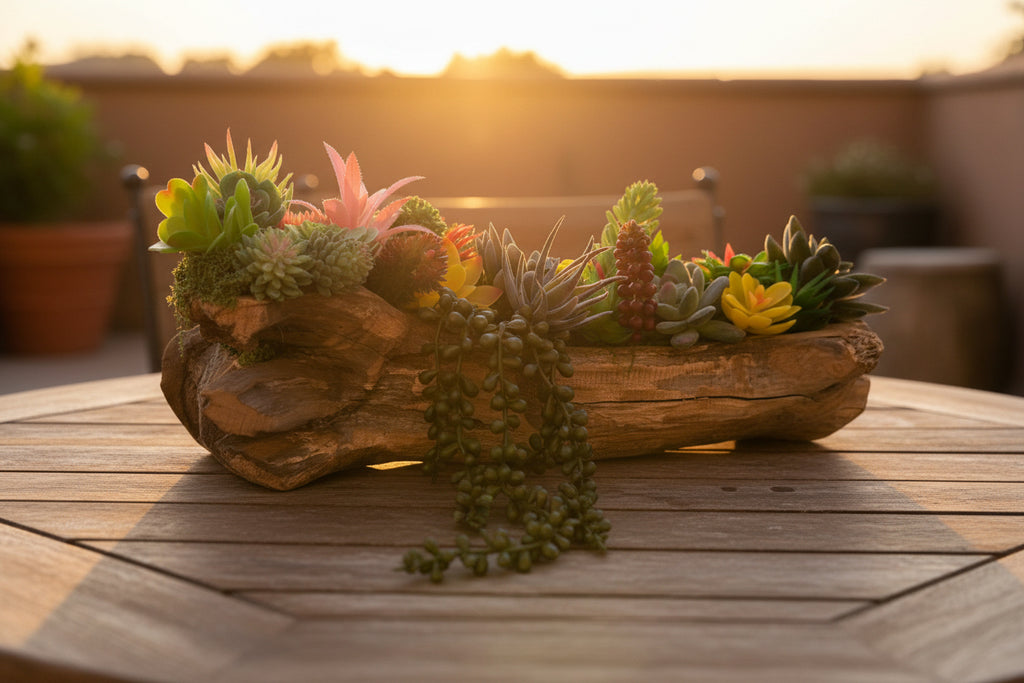 Succulent Garden Wooden Cross