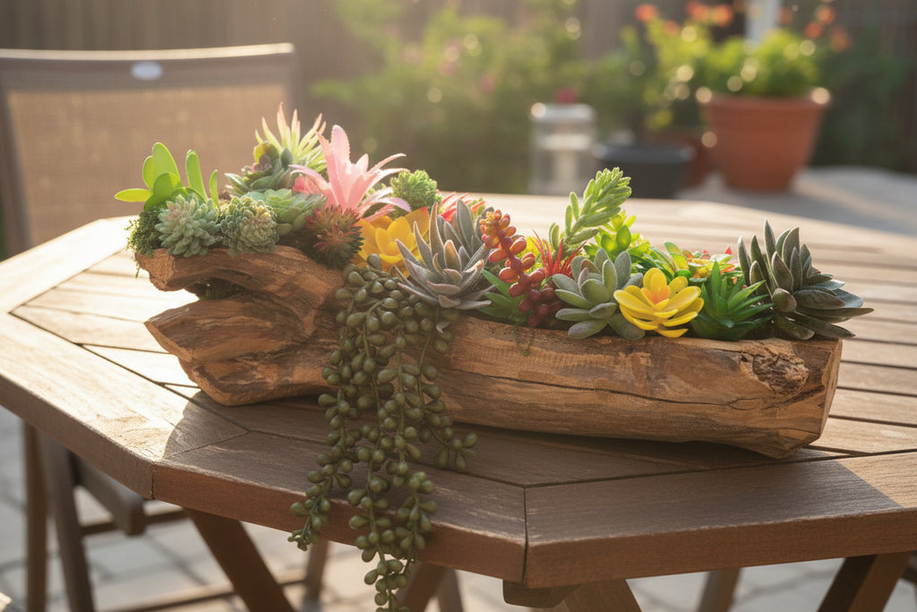 Succulent Garden Wooden Cross