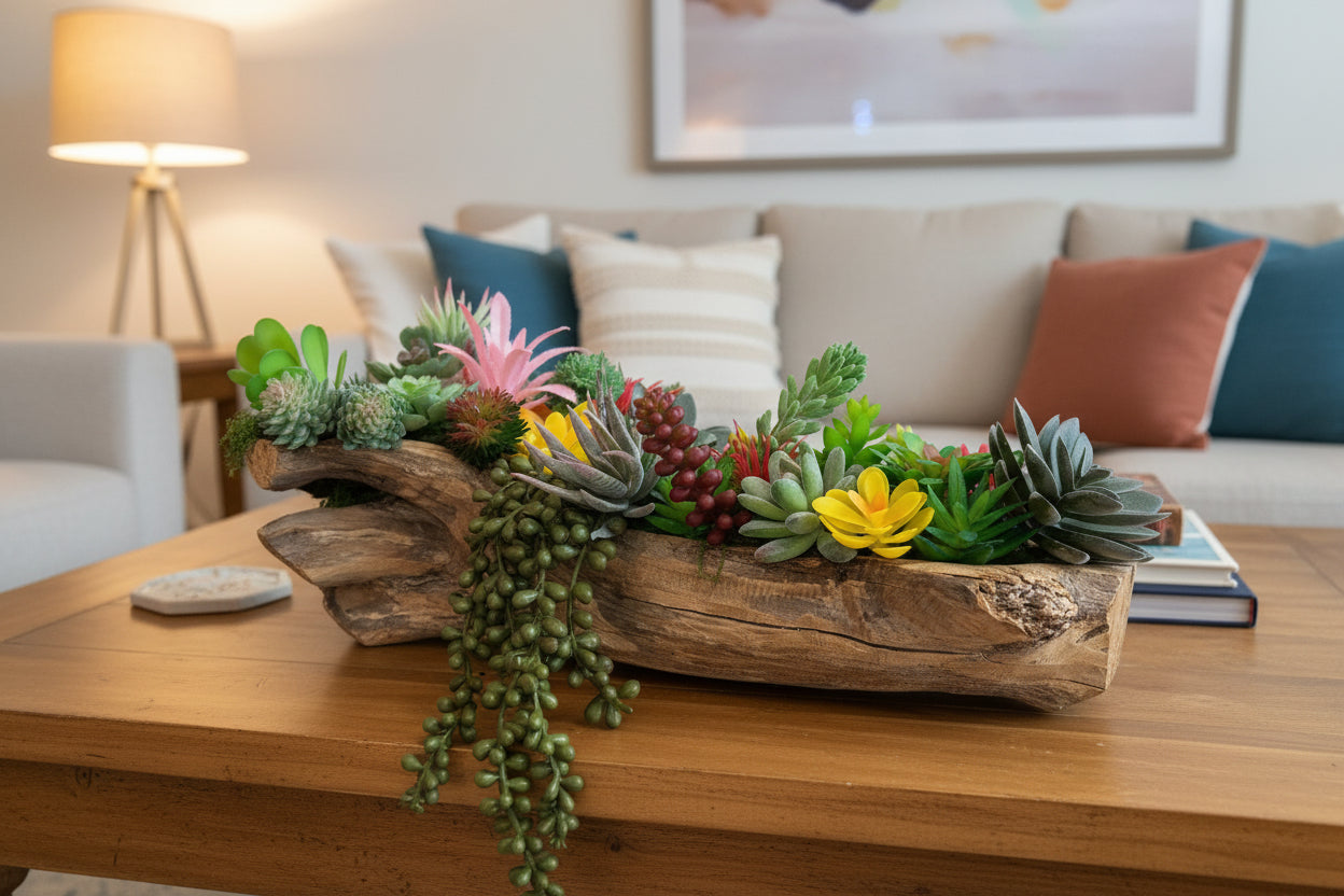 Succulent Garden Wooden Cross
