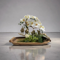 Three Golden Birds on Grapewood Branch with Orchids — Choose Your Color