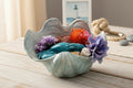 Ceramic Crab Figure in Sea Shell with Coral Reef Flowers & Shells