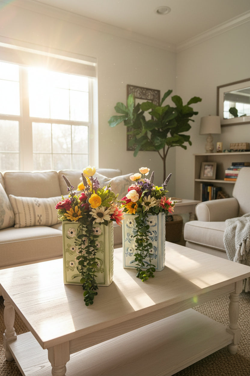 WildFlowers Flower Book Vase — Multicolor Faux Floral Art Edition