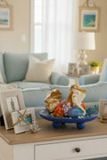 Sitting Mermaid with Sea Conch – Floral & Pearl Coastal Décor