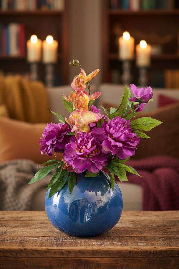 Purple Flowers with Orchid Accent