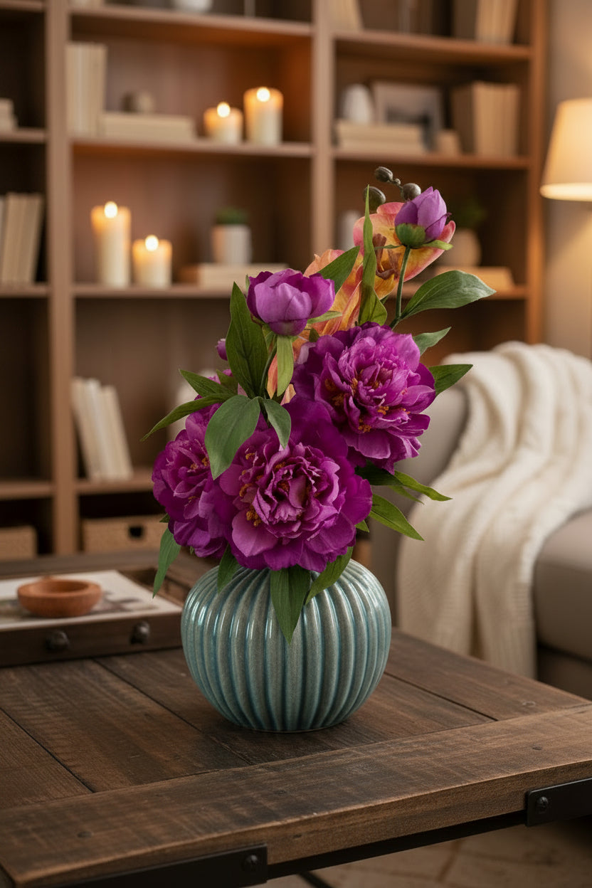 Purple Flowers with Orchid Accent