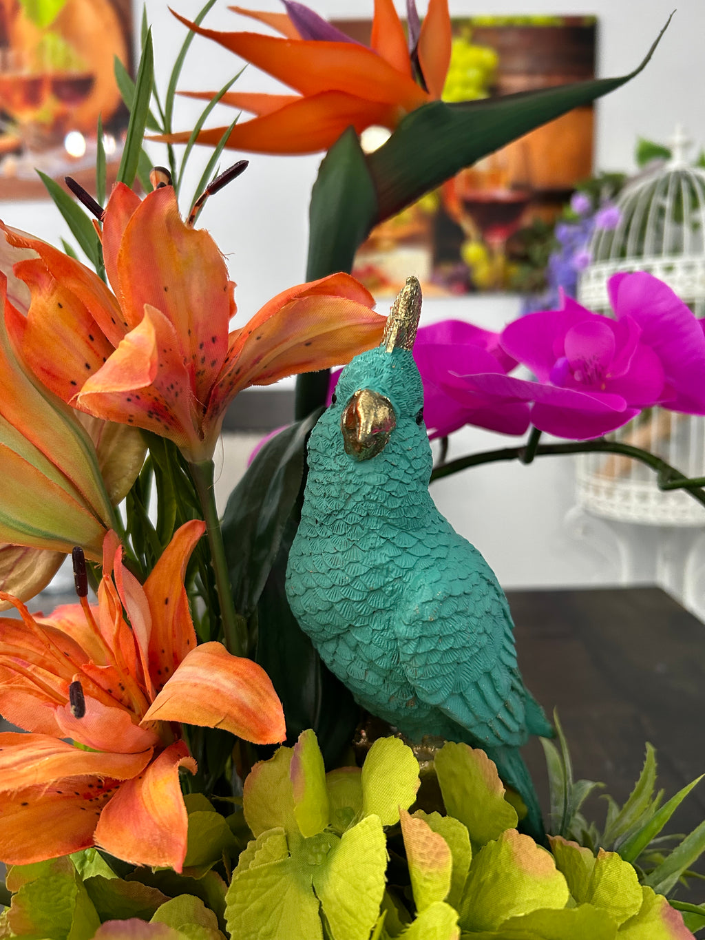 Turquoise Bird in Tropical Garden