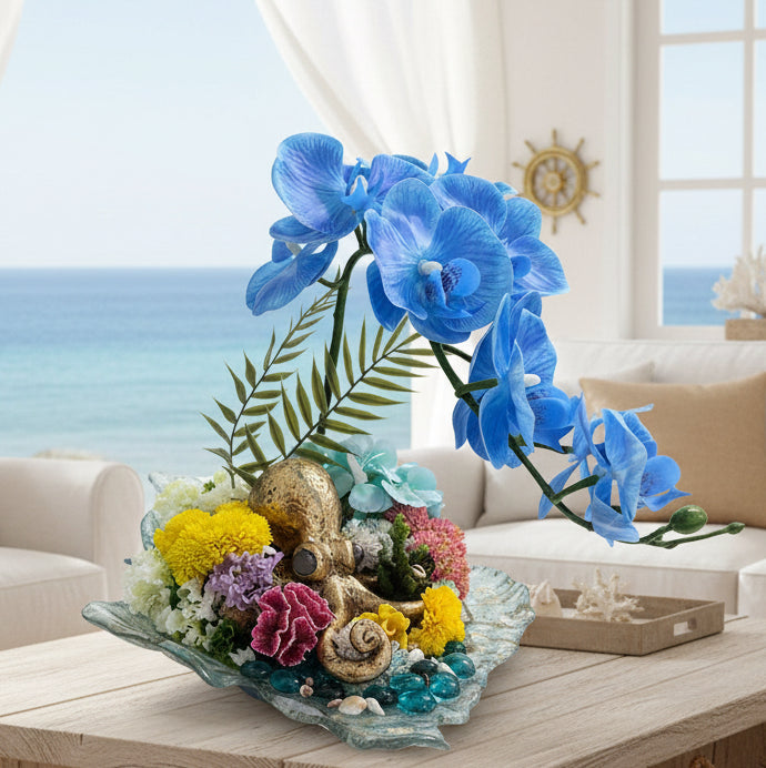 Octopus Glass Plate Sculpture – Coastal & Editorial Home Decor