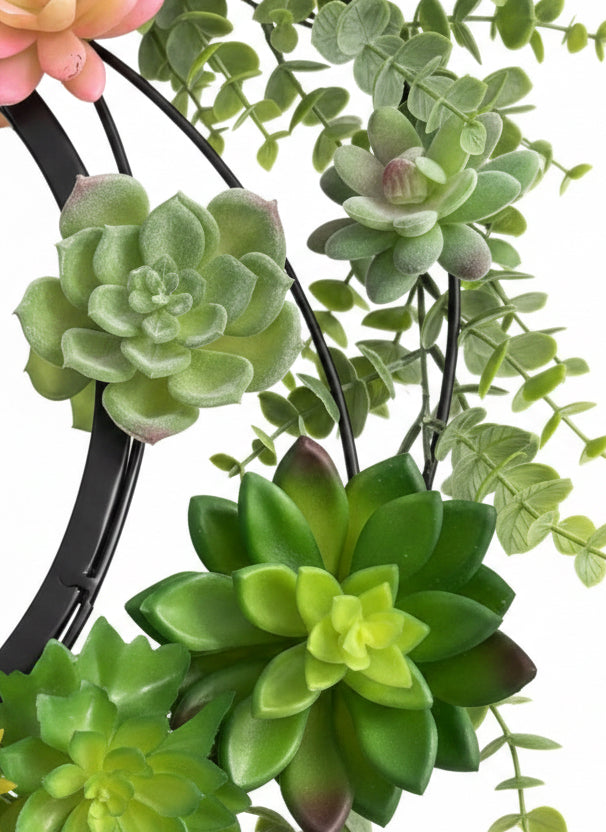 Succulent Wreath Wall Mirror