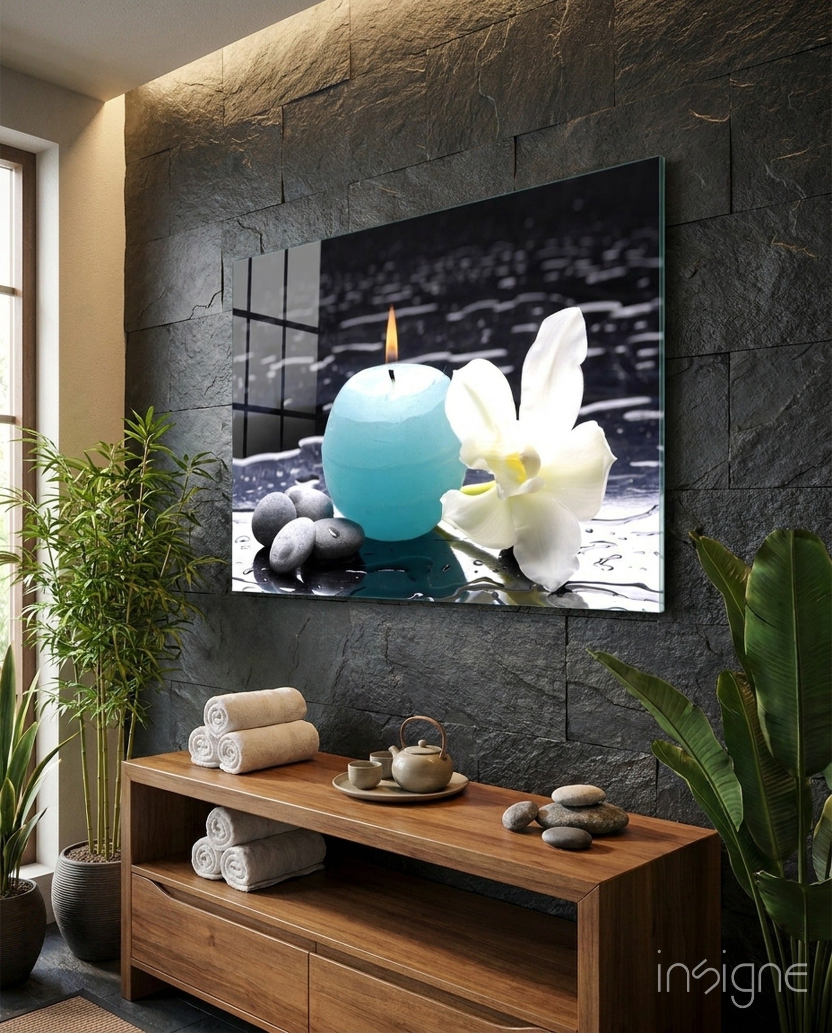 Candle Glass Wall Art