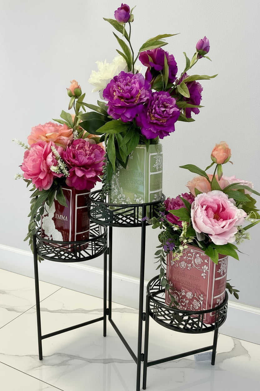 Sense and Sensibility Flower Book Vase — Pink, Fuchsia & Coral Floral Art Edition