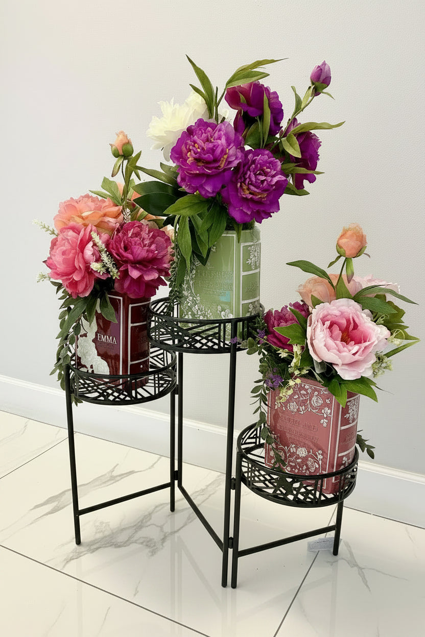 Emma Flower Book Vase — Pink, Fuchsia & Coral Floral Art Edition