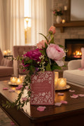 Sense and Sensibility Flower Book Vase — Pink, Fuchsia & Coral Floral Art Edition
